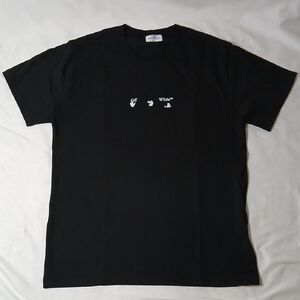Off-White Black Short-Sleeve Tee with White Chest Icons